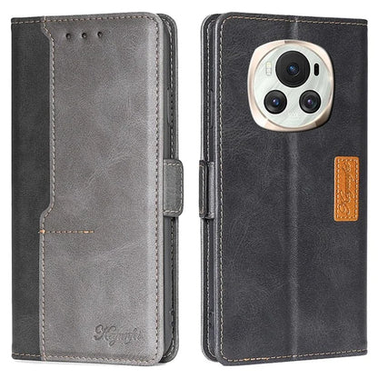 For Honor Magic6 5G Case Dual-Color Leather Flip Stand Phone Cover