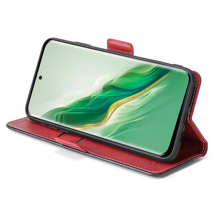For Honor Magic6 5G Case Dual-Color Leather Flip Stand Phone Cover