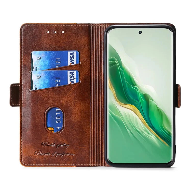 For Honor Magic6 5G Case Dual-Color Leather Flip Stand Phone Cover