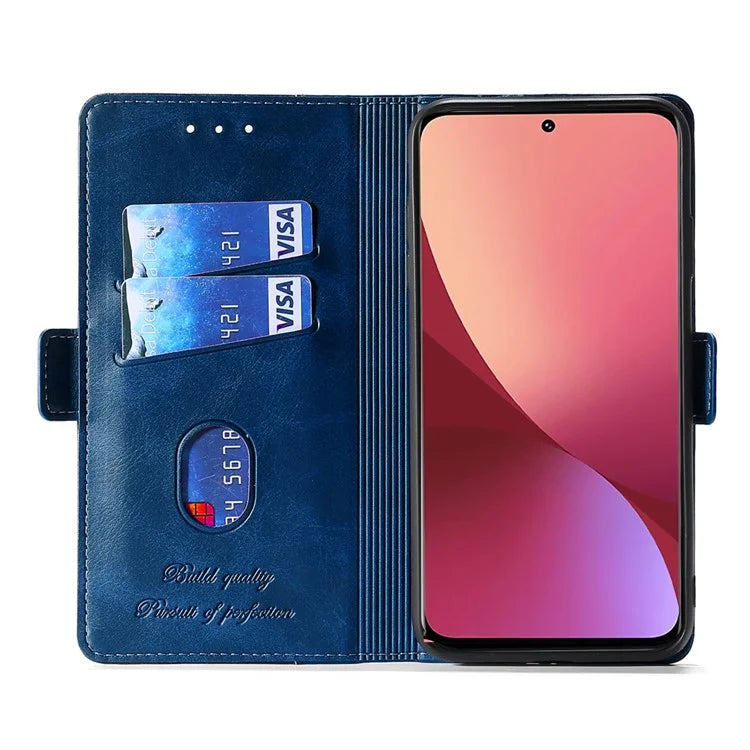 For Xiaomi Redmi Note 13 4G Magnetic Phone Case Dual-color PU Leather Stand Cover