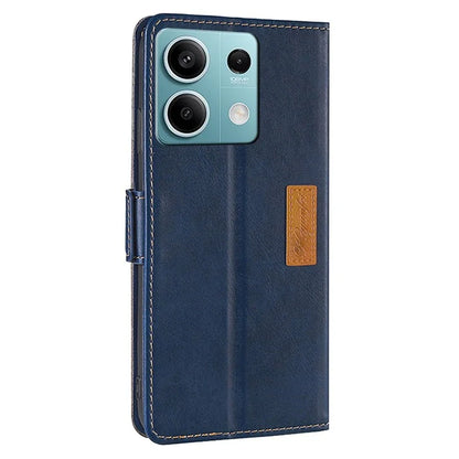 For Xiaomi Redmi Note 13 4G Magnetic Phone Case Dual-color PU Leather Stand Cover