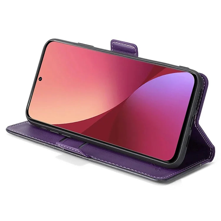 For Xiaomi Redmi Note 13 4G Magnetic Phone Case Dual-color PU Leather Stand Cover