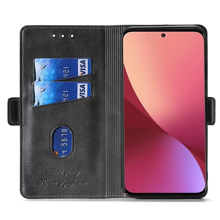 For Xiaomi Redmi Note 13 4G Magnetic Phone Case Dual-color PU Leather Stand Cover