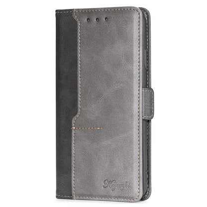 For Xiaomi Redmi Note 13 4G Magnetic Phone Case Dual-color PU Leather Stand Cover