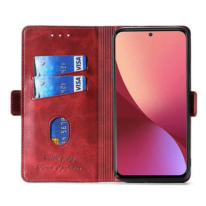 For Xiaomi Redmi Note 13 4G Magnetic Phone Case Dual-color PU Leather Stand Cover