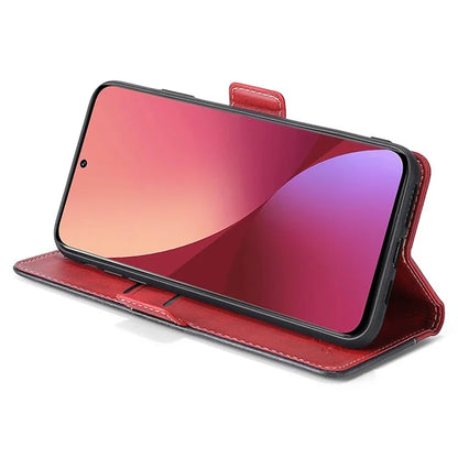 For Xiaomi Redmi Note 13 4G Magnetic Phone Case Dual-color PU Leather Stand Cover