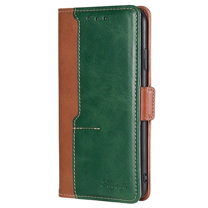 For Xiaomi Redmi Note 13 4G Magnetic Phone Case Dual-color PU Leather Stand Cover