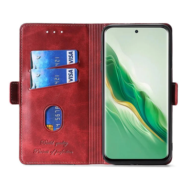 For Honor Magic6 Pro 5G Leather Case Wallet Dual Color Retro Phone Cover