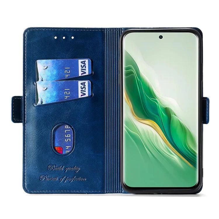 For Honor Magic6 Pro 5G Leather Case Wallet Dual Color Retro Phone Cover