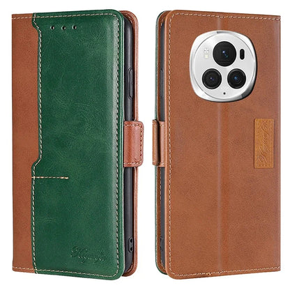 For Honor Magic6 Pro 5G Leather Case Wallet Dual Color Retro Phone Cover