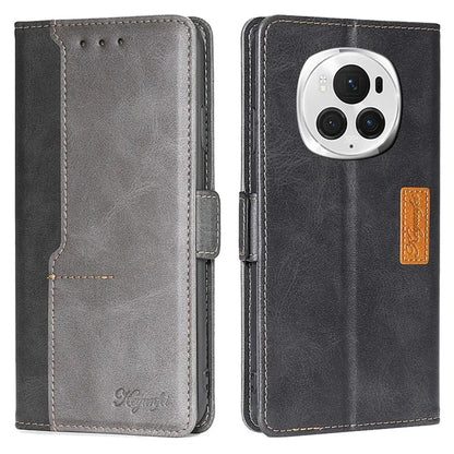 For Honor Magic6 Pro 5G Leather Case Wallet Dual Color Retro Phone Cover