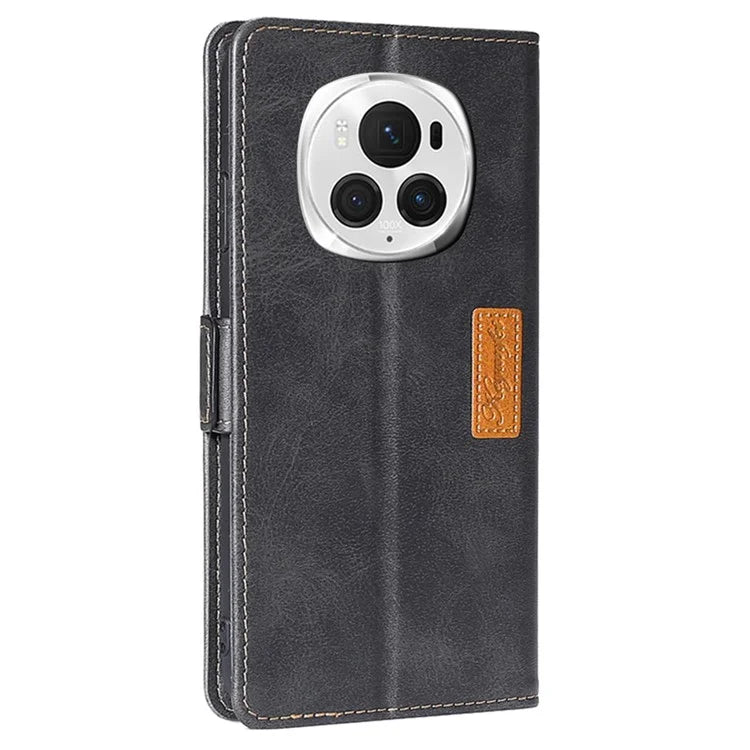 For Honor Magic6 Pro 5G Leather Case Wallet Dual Color Retro Phone Cover