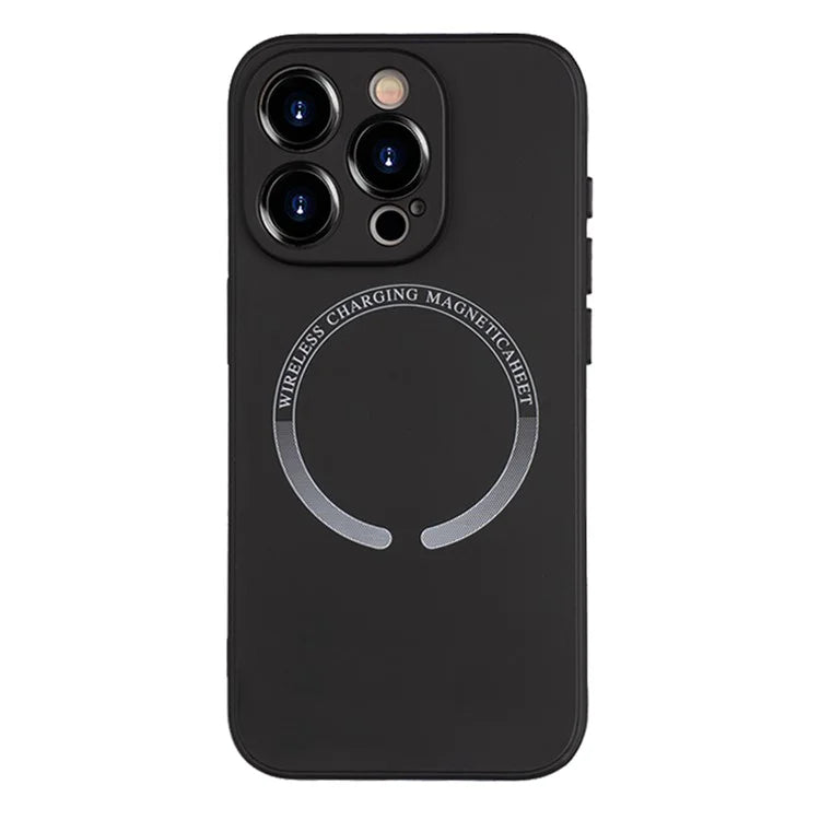 For iPhone 14 Pro Magnetic Phone Case PU Leather Coated TPU Back Cover