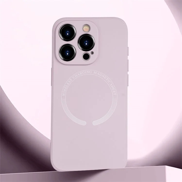 For iPhone 15 Pro Max Magnetic Case PU Leather Coated TPU Drop-resistant Phone Cover