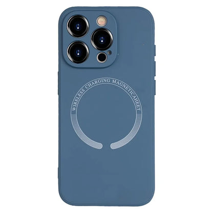 For iPhone 15 Pro Max Magnetic Case PU Leather Coated TPU Drop-resistant Phone Cover