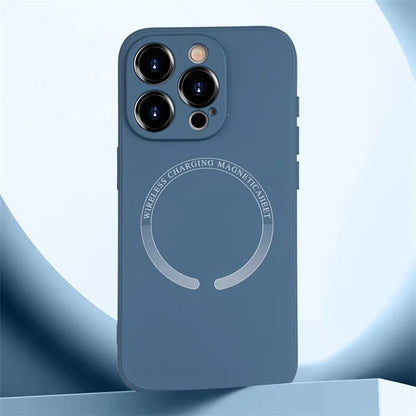 For iPhone 15 Pro Max Magnetic Case PU Leather Coated TPU Drop-resistant Phone Cover