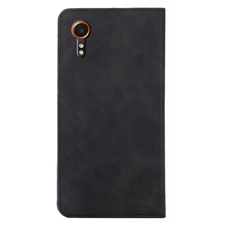 For Samsung Galaxy Xcover7 Case Skin-touch PU Leather Card Holder Phone Cover
