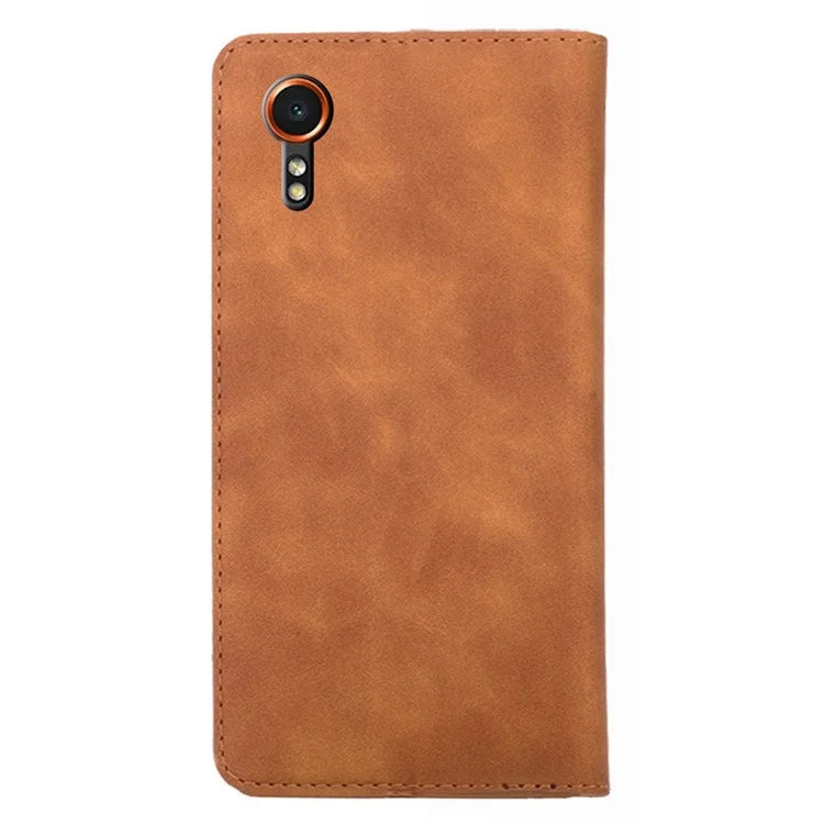 For Samsung Galaxy Xcover7 Case Skin-touch PU Leather Card Holder Phone Cover