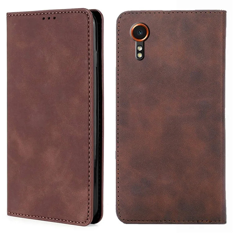 For Samsung Galaxy Xcover7 Case Skin-touch PU Leather Card Holder Phone Cover