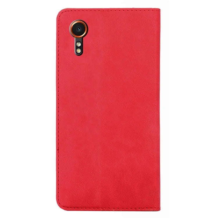 For Samsung Galaxy Xcover7 Case Skin-touch PU Leather Card Holder Phone Cover