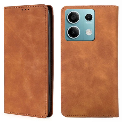 For Xiaomi Redmi Note 13 4G Case Skin-touch PU Leather Stand Smart Phone Cover