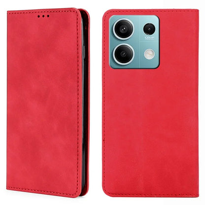 For Xiaomi Redmi Note 13 4G Case Skin-touch PU Leather Stand Smart Phone Cover