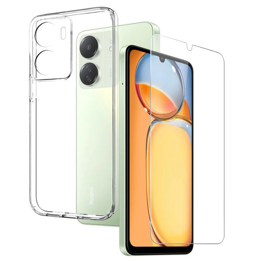 NORTHJO For Xiaomi Redmi 13C 4G / Poco C65 4G Phone Case TPU Cover with Tempered Glass Film