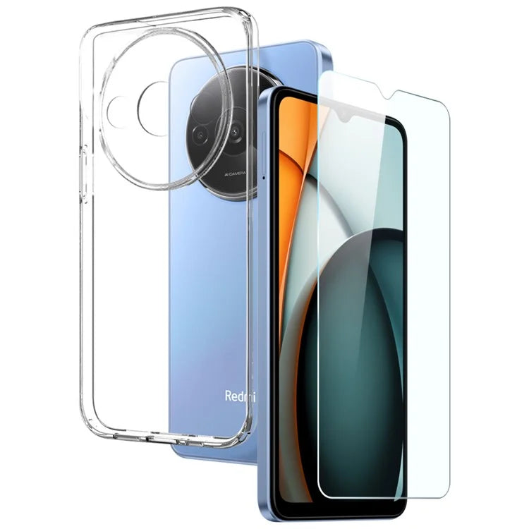 NORTHJO For Xiaomi Redmi A3 / Poco C61 4G Case TPU Shockproof Back Cover with Tempered Glass Film