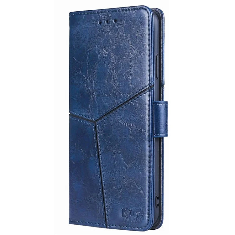 For Samsung Galaxy S24+ Case Wallet Leather Phone Cover Geometric Splicing