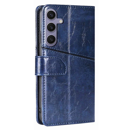 For Samsung Galaxy S24+ Case Wallet Leather Phone Cover Geometric Splicing