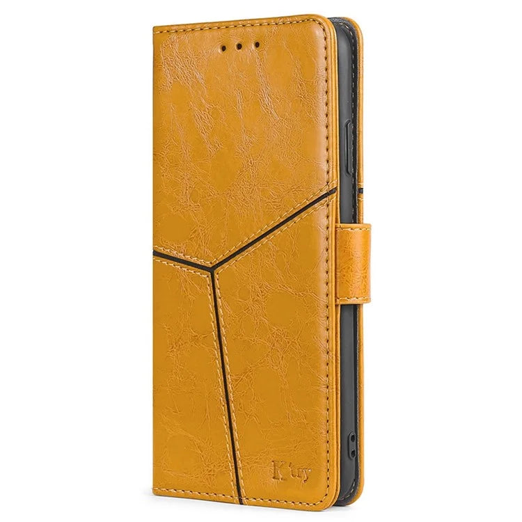 For Samsung Galaxy S24+ Case Wallet Leather Phone Cover Geometric Splicing