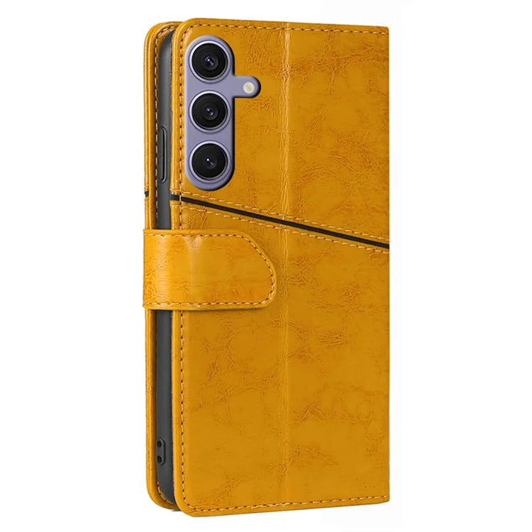 For Samsung Galaxy S24+ Case Wallet Leather Phone Cover Geometric Splicing