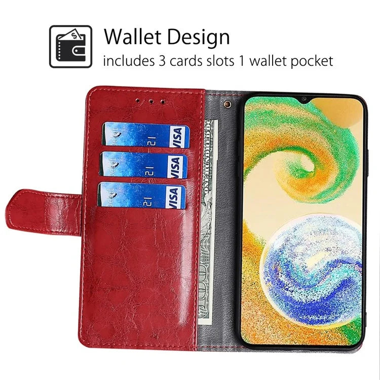 For Samsung Galaxy S24+ Case Wallet Leather Phone Cover Geometric Splicing