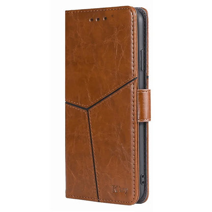 For Samsung Galaxy S24+ Case Wallet Leather Phone Cover Geometric Splicing