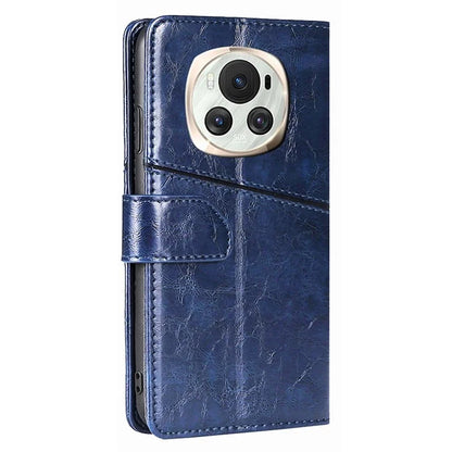 For Honor Magic6 5G Leather Case Geometric Splicing Wallet Protective Phone Cover