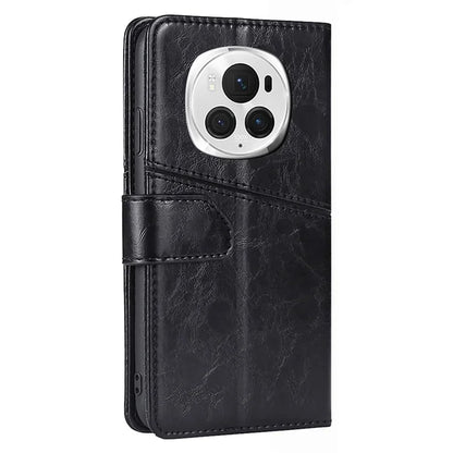 For Honor Magic6 Pro 5G Leather Case Geometric Splicing Phone Cover with Wallet