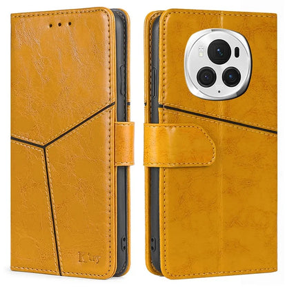 For Honor Magic6 Pro 5G Leather Case Geometric Splicing Phone Cover with Wallet
