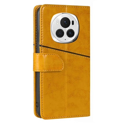 For Honor Magic6 Pro 5G Leather Case Geometric Splicing Phone Cover with Wallet