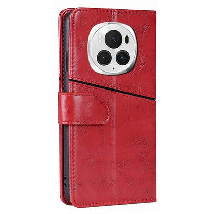 For Honor Magic6 Pro 5G Leather Case Geometric Splicing Phone Cover with Wallet