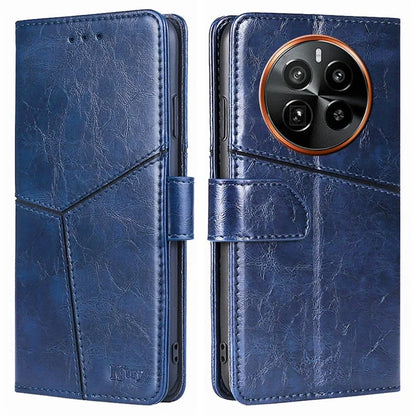 For Realme GT5 Pro 5G Leather Case Geometric Splicing Wallet Phone Cover