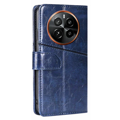 For Realme GT5 Pro 5G Leather Case Geometric Splicing Wallet Phone Cover