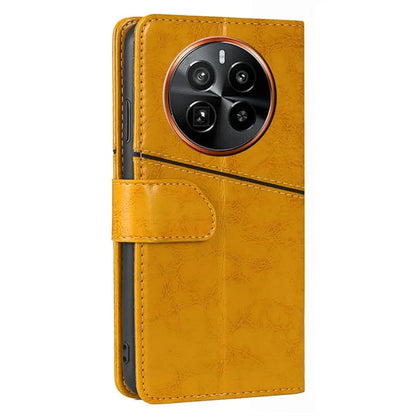 For Realme GT5 Pro 5G Leather Case Geometric Splicing Wallet Phone Cover