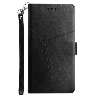 HT01 For Sony Xperia 10 VI Wallet Case Y-shaped Lines Imprinted Leather Phone Cover