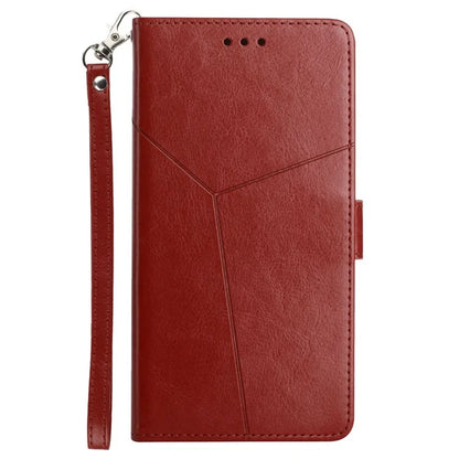 HT01 For Sony Xperia 10 VI Wallet Case Y-shaped Lines Imprinted Leather Phone Cover