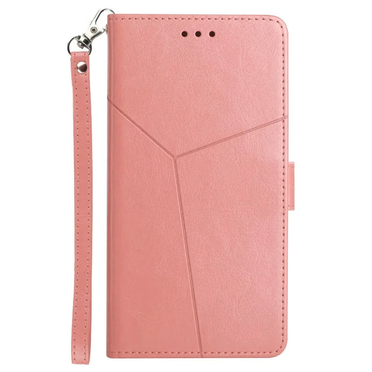 HT01 For Sony Xperia 10 VI Wallet Case Y-shaped Lines Imprinted Leather Phone Cover