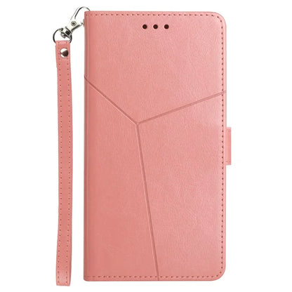 HT01 For Sony Xperia 10 VI Wallet Case Y-shaped Lines Imprinted Leather Phone Cover