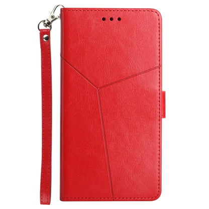 HT01 For Sony Xperia 10 VI Wallet Case Y-shaped Lines Imprinted Leather Phone Cover