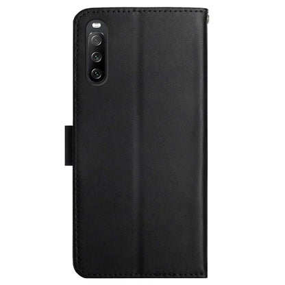 HT02 For Sony Xperia 10 VI Case Nappa Texture Genuine Cow Leather Phone Cover