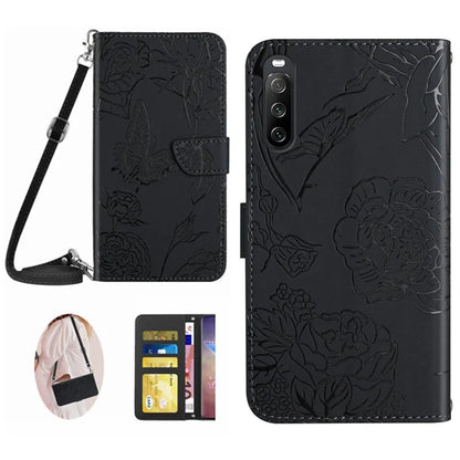 HT03 For Sony Xperia 10 VI Crossbody Case Butterfly Wallet PU Leather Phone Cover