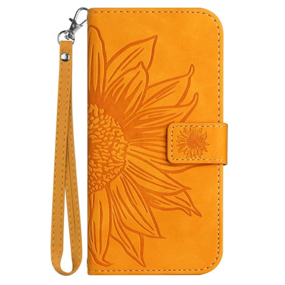 HT04 For Sony Xperia 10 VI Leather Case with Wrist Strap Sunflower Phone Cover